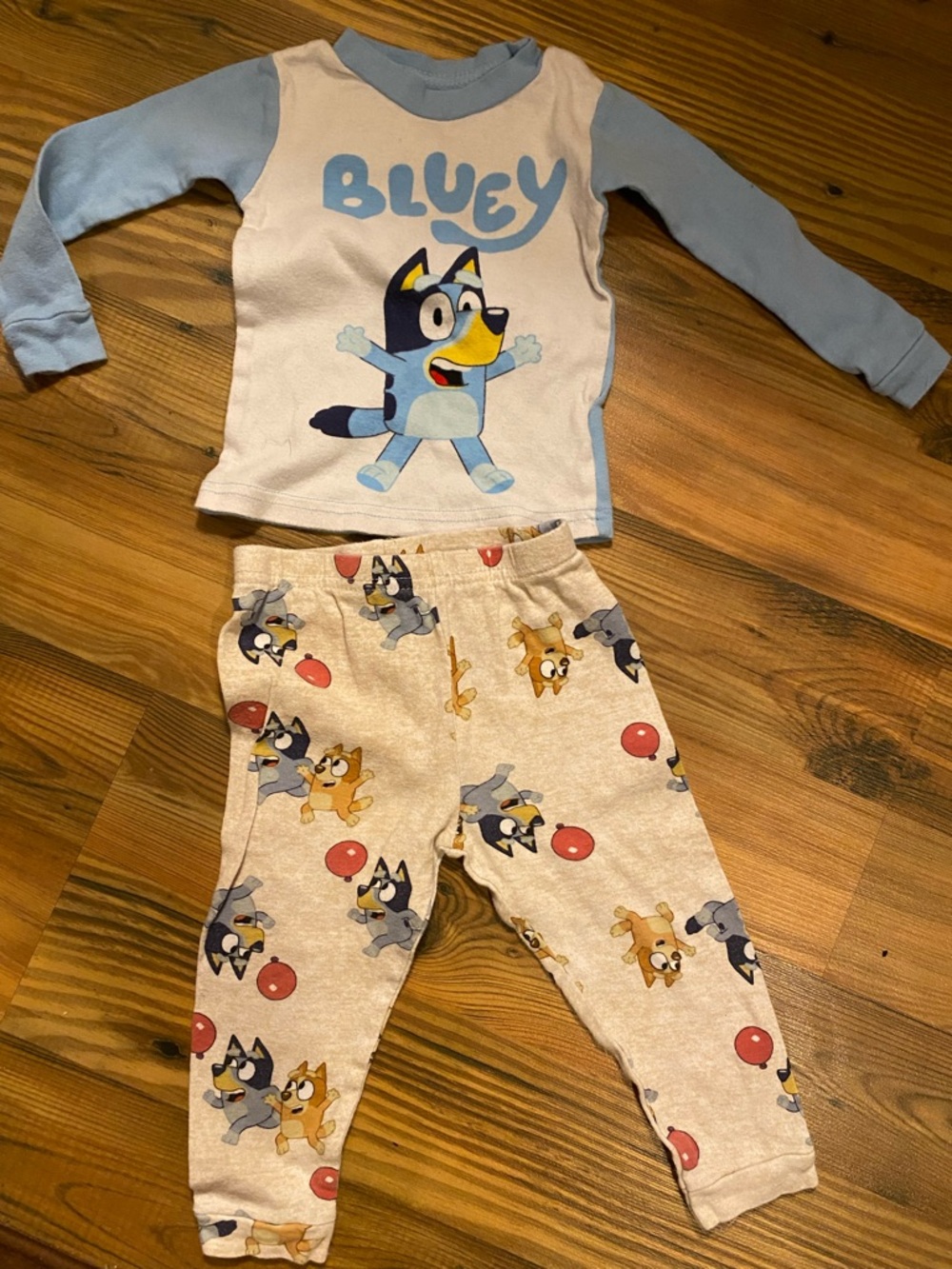 Lucy Blue & Cream Bluey Character Pajama Set